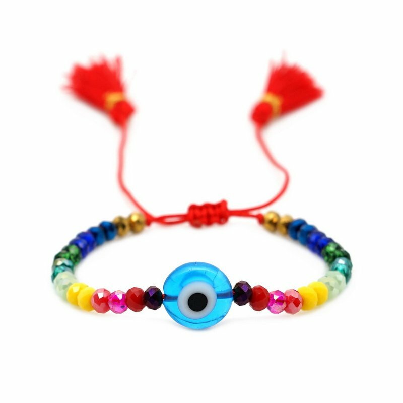 Lucky Evil Eye Beaded Bracelet Handmade Red Rope Adjustable Bangle Jewelry Gifts