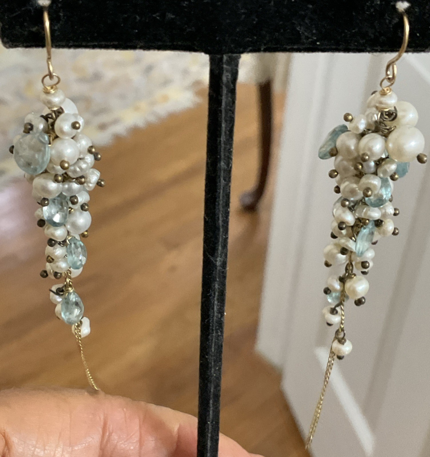 Alexis Bittar Pearl & Other Gemstone Earrings & Matching Necklace Set