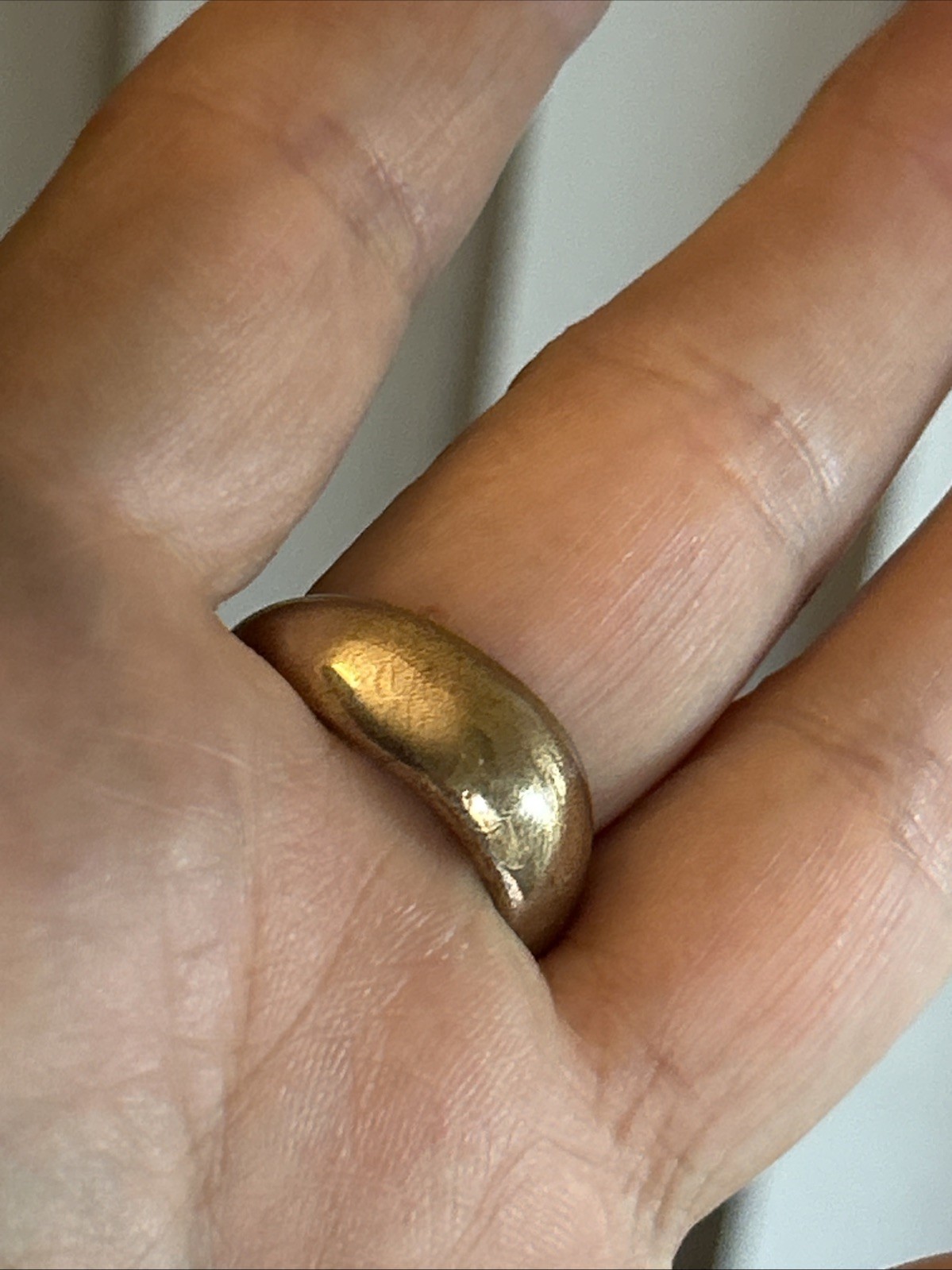 56. Monica Castiglioni MC Bronze Rose gold tone Open Design Ring 13.4g, 6.5-.75s