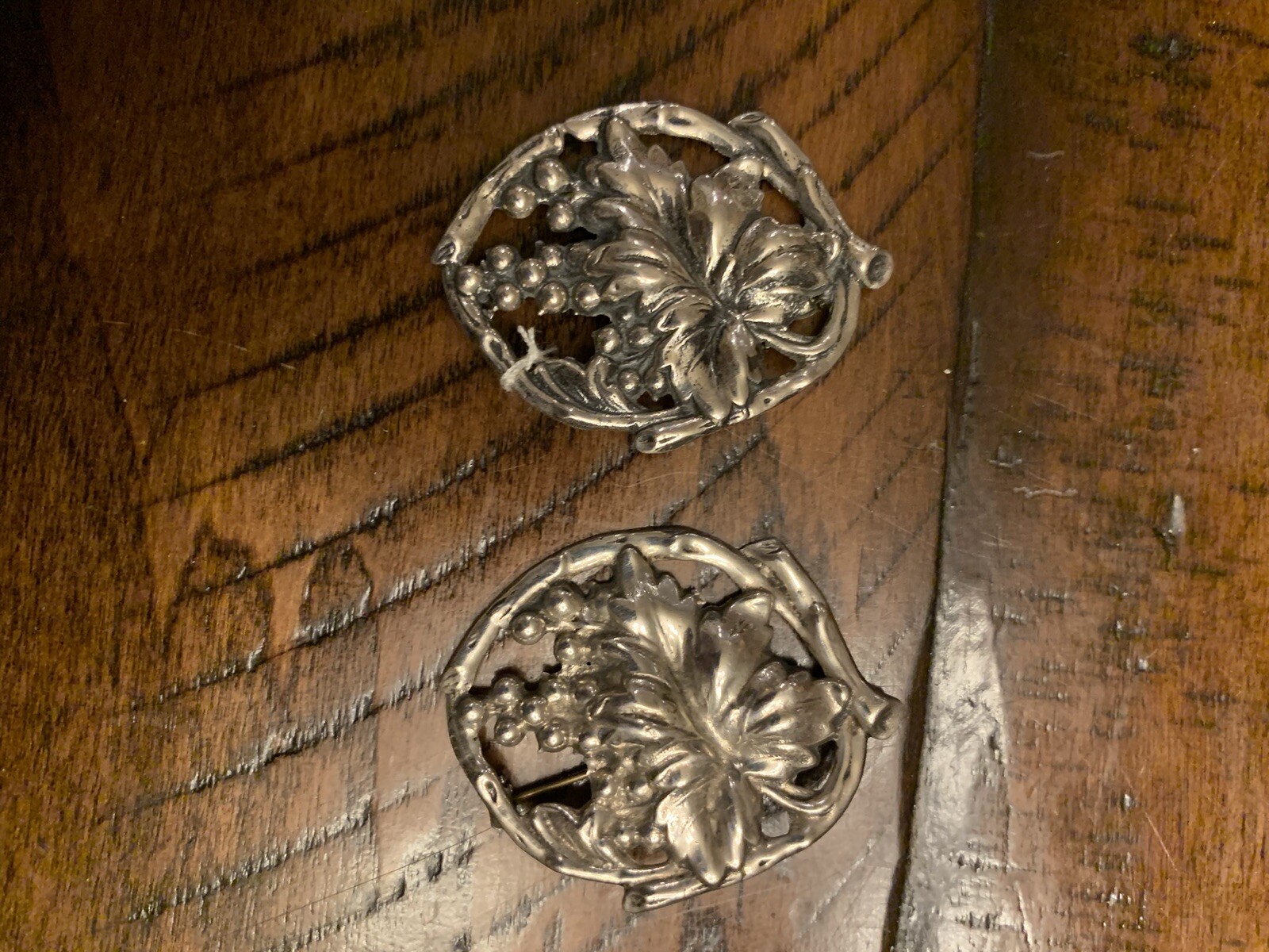 Vintage Pair of Sterling Silver Art Deco Earrings No Stamp, Estate Sale See Pics