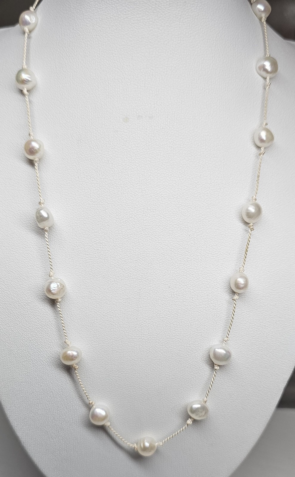 Two Strands Fresh Water Pearl Necklaces Approx 7 mm. 15 1/2″ Black And 16 1/2″