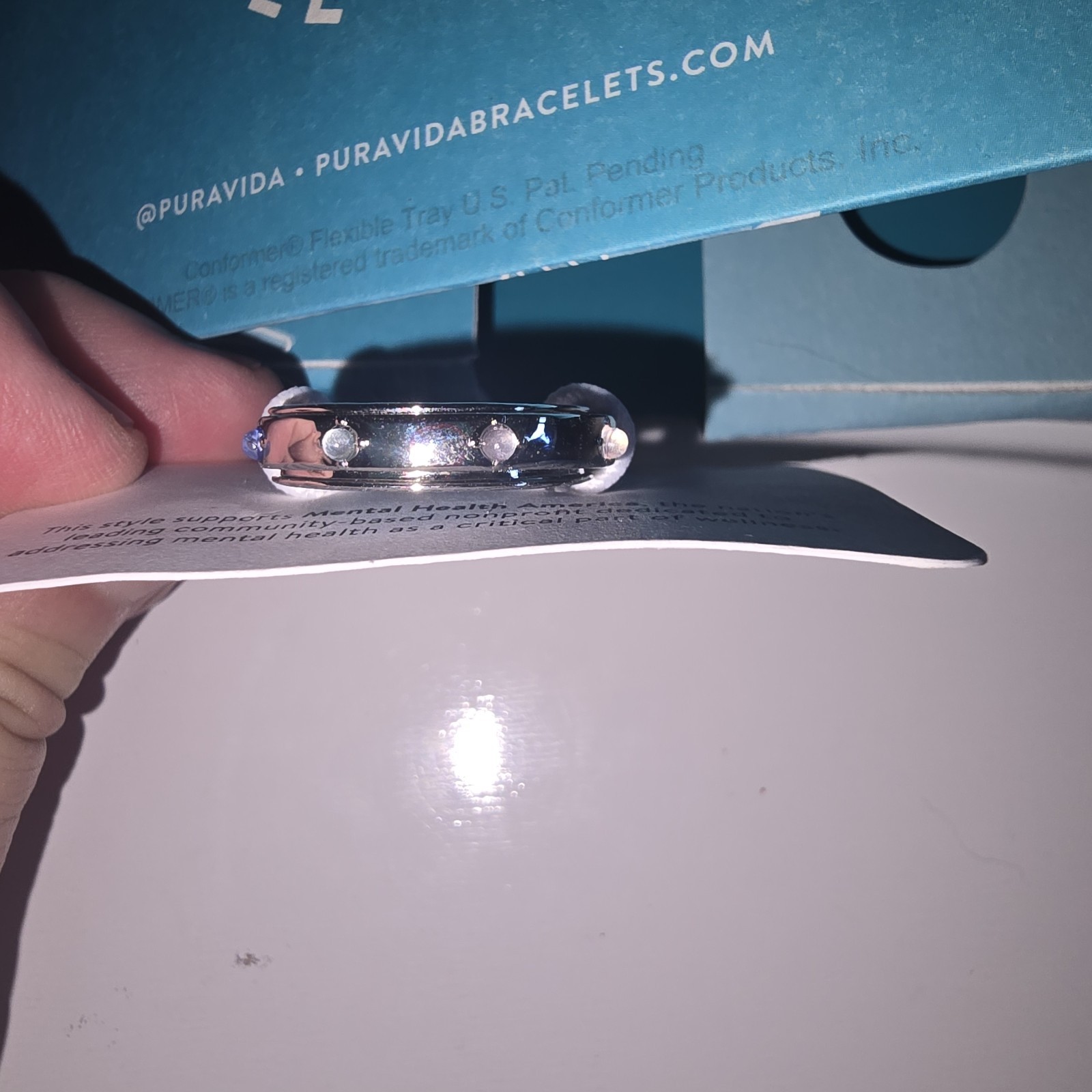 PURAVIDA MENTAL HEALTH AWARENESS FIDGET RING Silver Tone Sz 10 msrp $24.00