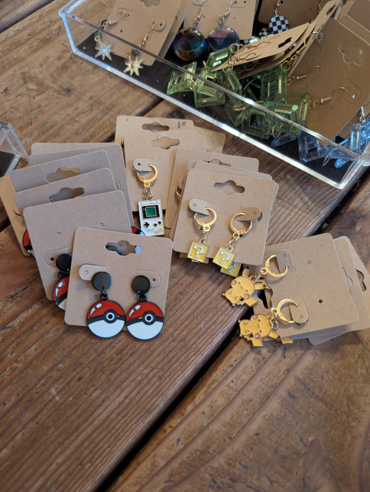 80 Handmade Earrings – Boutique, Geometric & Gaming Styles – Reseller Lot