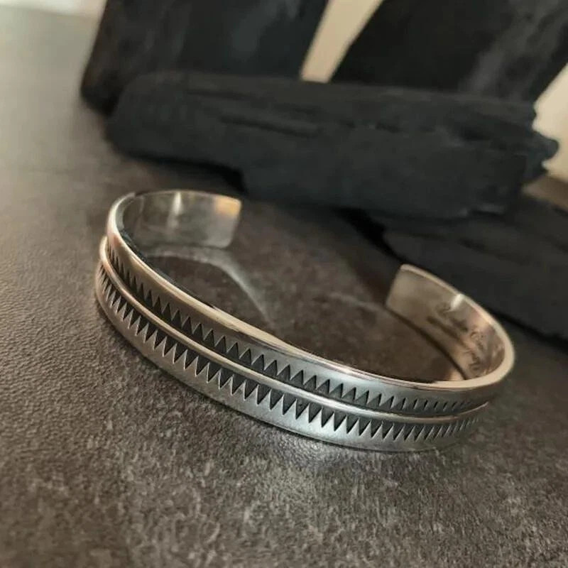 Men’s and Women’s Vintage Bracelet Bracelet Pure Silver Cuff Bracelet
