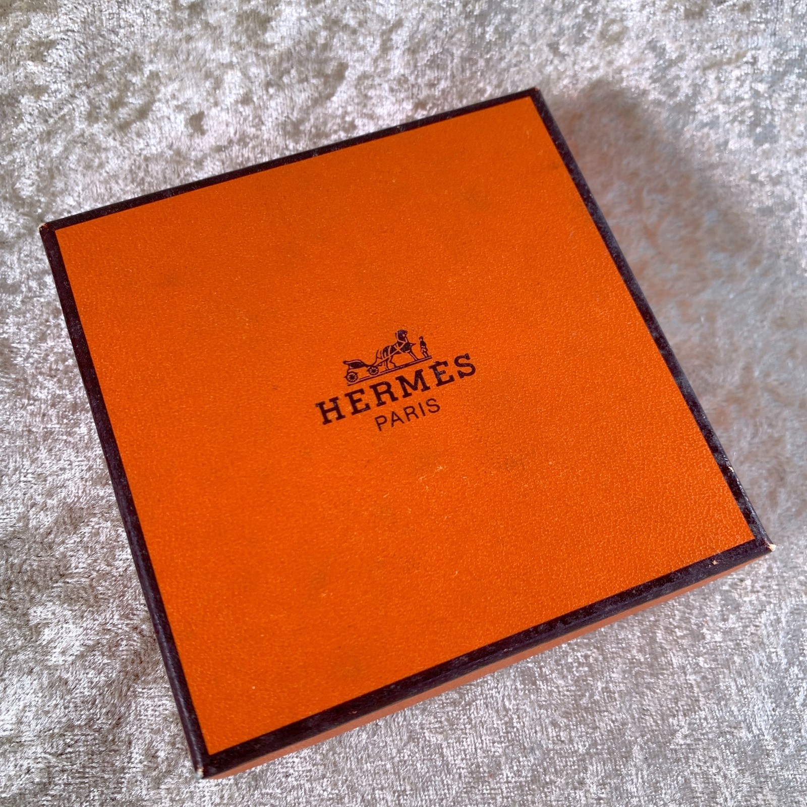 Vintage Hermes Bangle Bracelet Black Red Enamel Gold Rim Size 70 with Box