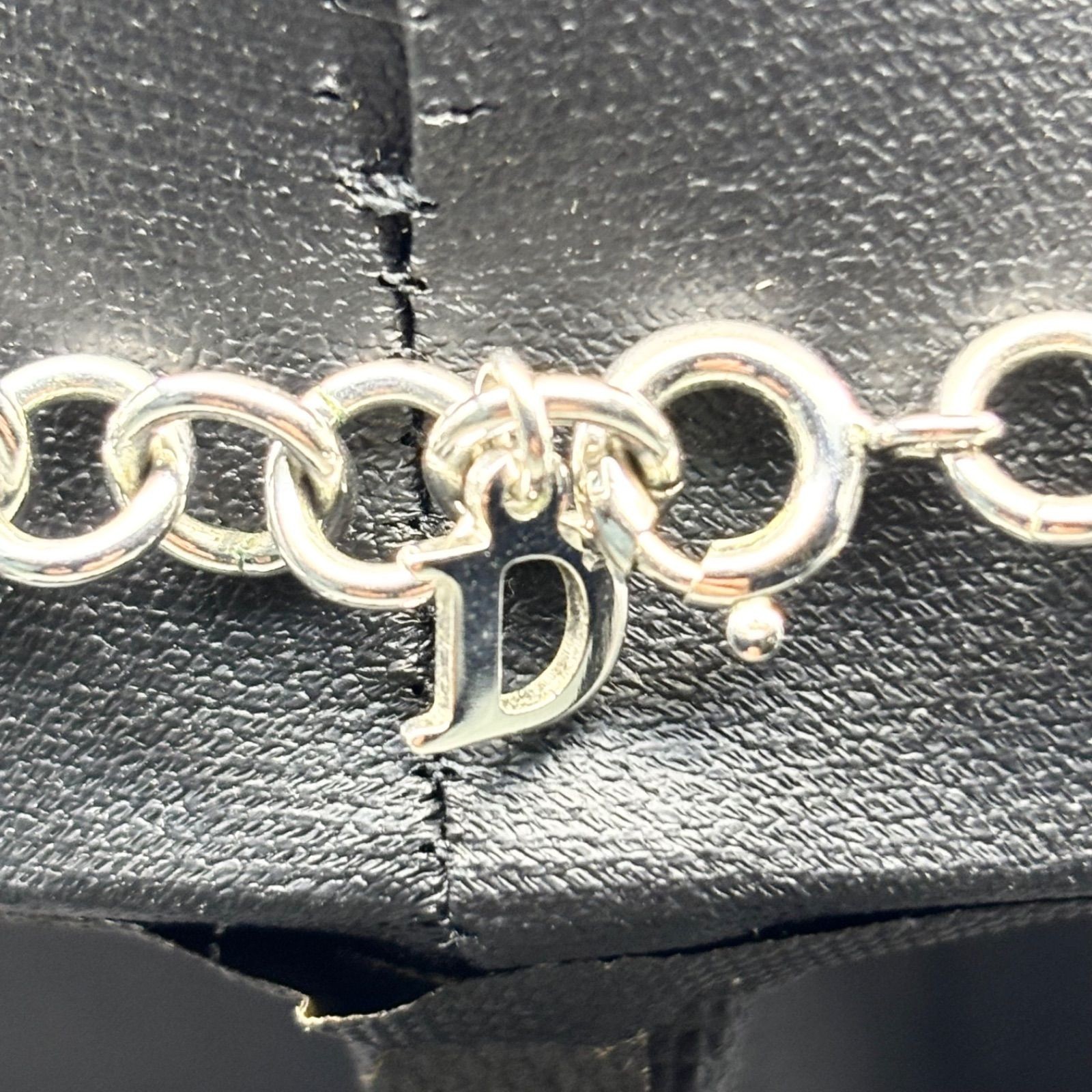 Dior Rhinestone Heart Key Necklace D Logo With Case From Japan
