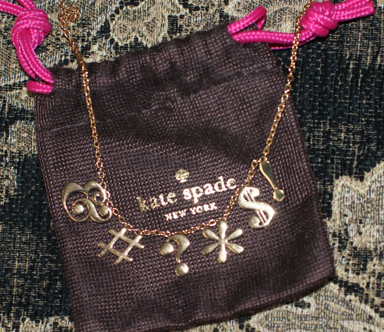 KATE SPADE NEW YORK GOLD CHARM NECKLACE SAY YES IDIOM “PARDON MY FRENCH”