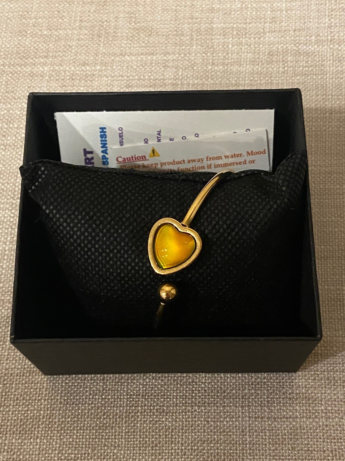Heart Shape Mood Color Changing Love Bracelet- Stainless Steel Gold Tone