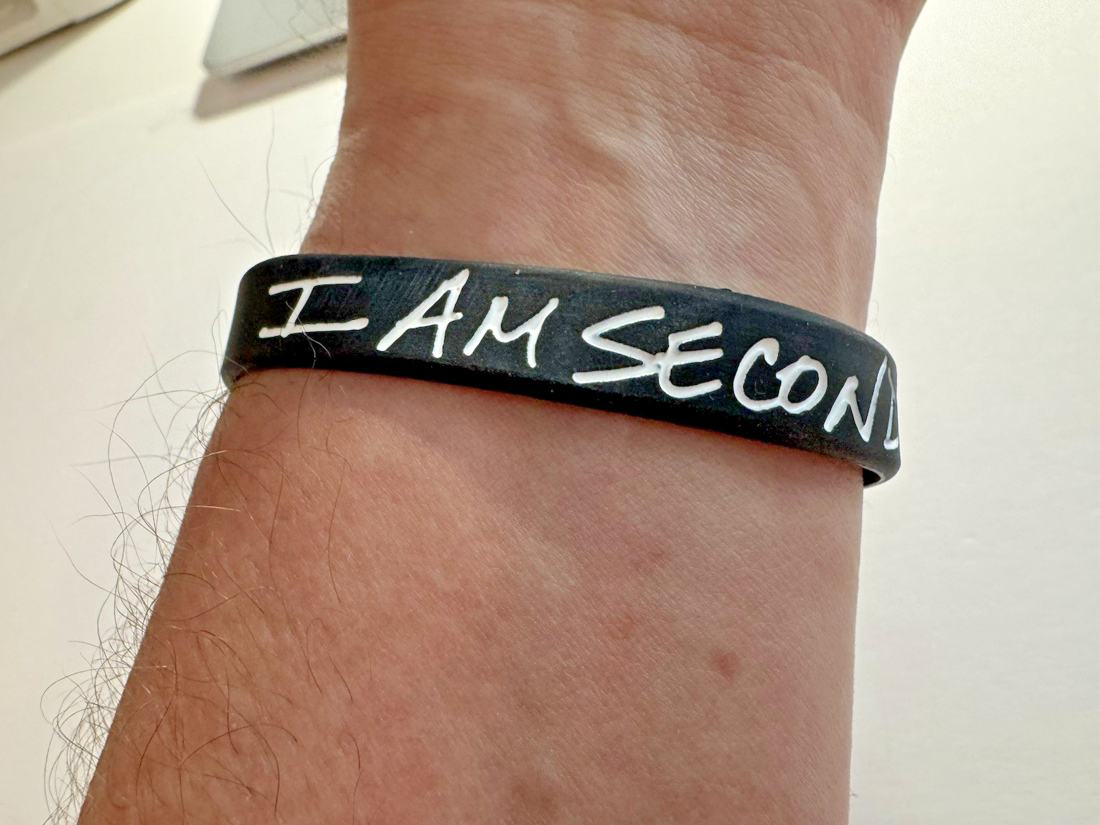 2 Pk I Am Second Wristband Black & White Rubber Silicone Bracelet Live For Jesus