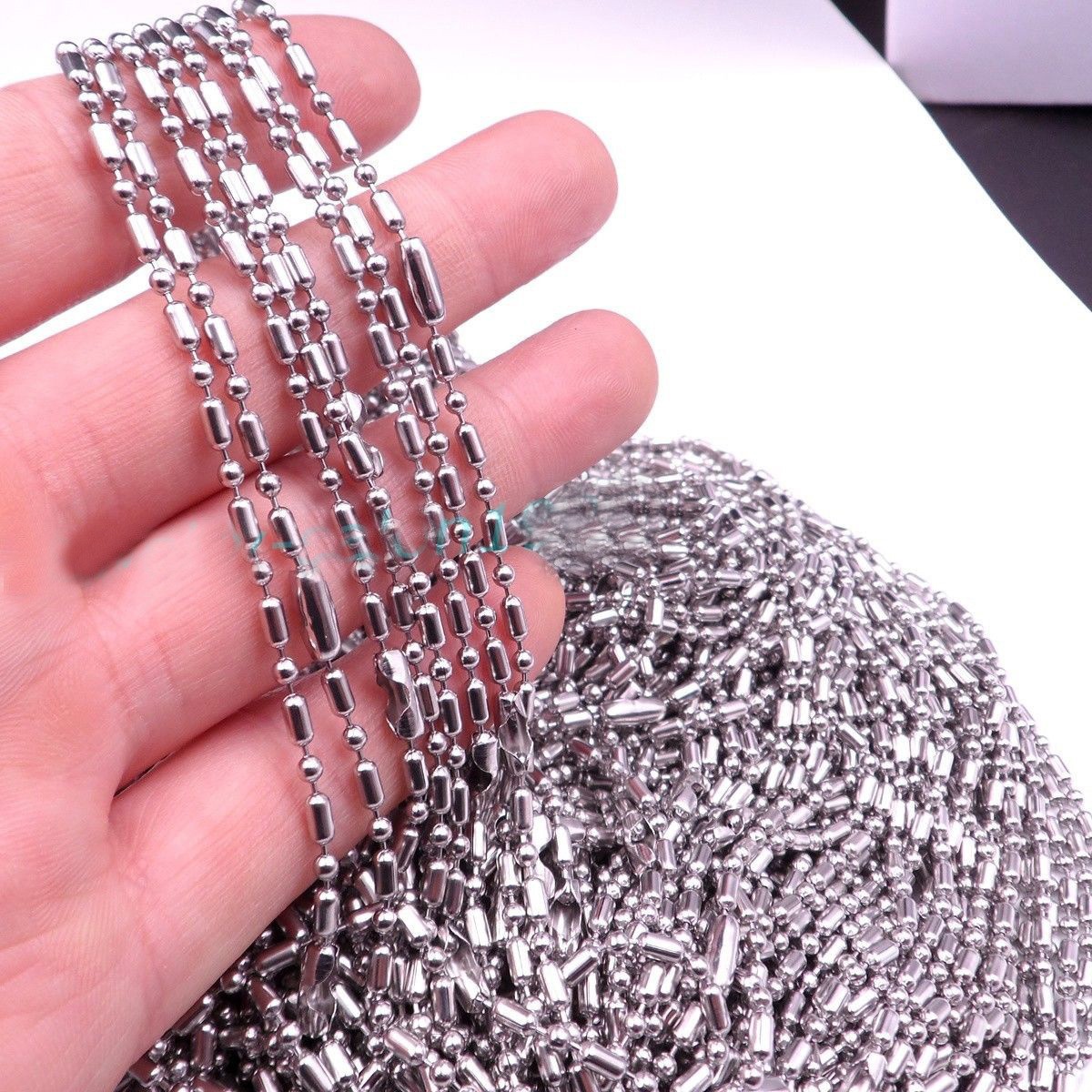 Wholesale 1.5/2/2.4/3.2mm 316L Stainless Steel Ball Bamboo Chain Necklace Gift