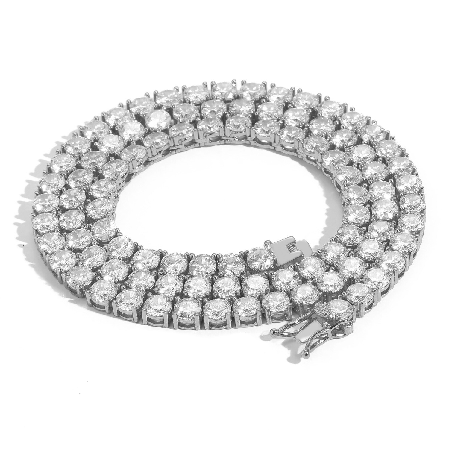 6″-24″ Hip Hop Necklace Bracelets 5A CZ Diamonds Real Gold Plated Tennis Chain