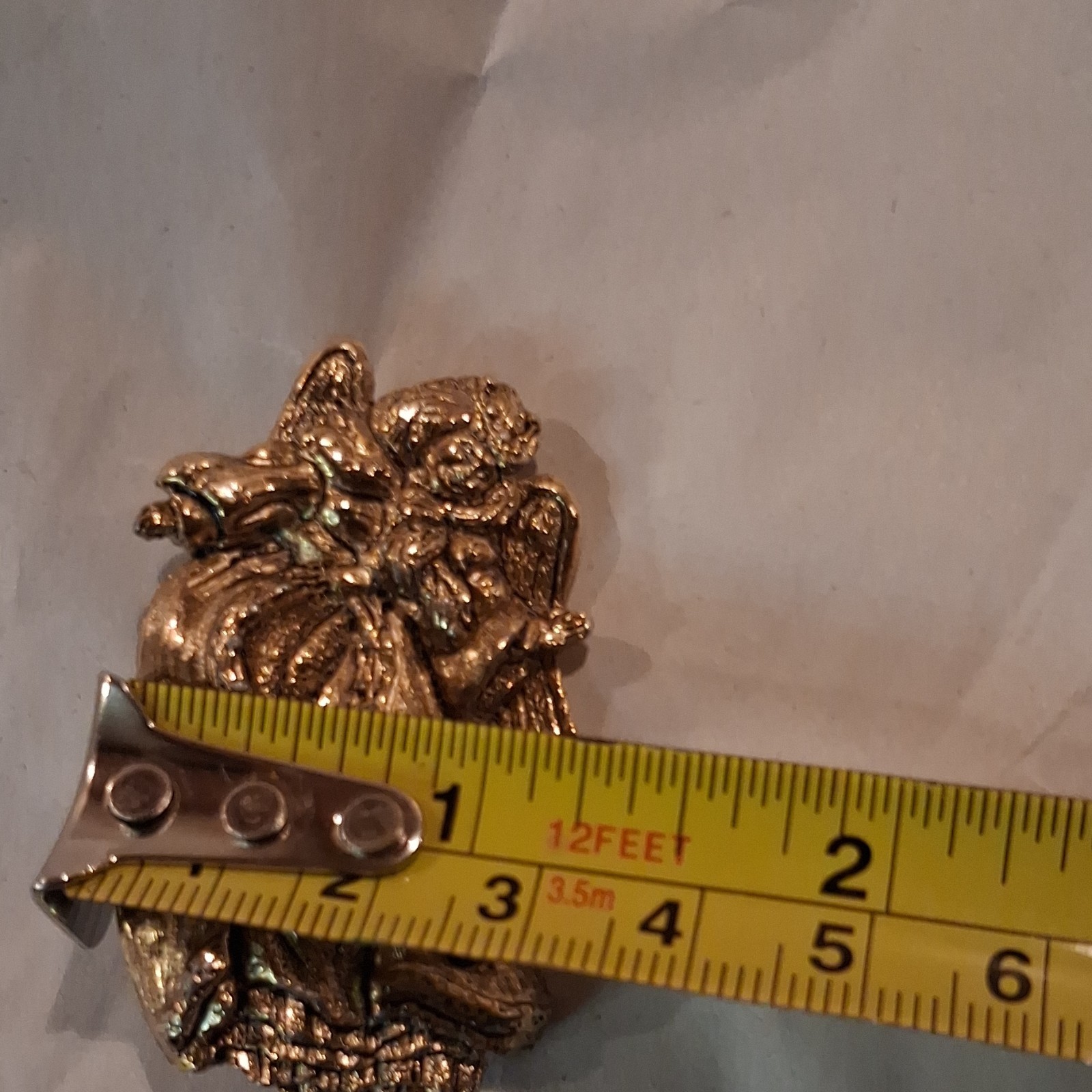 Vintage Brass Angel Pin Roman INC RR US 1980’s