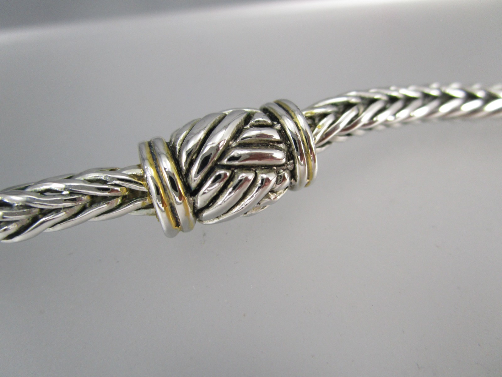 Silver Tone Wheat link Chain 17″ Necklace Collar Magnetic Clasp 791