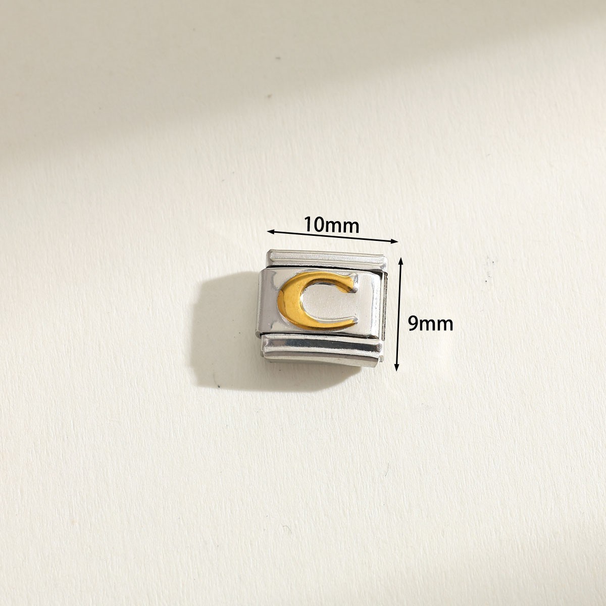 Gold Letter Italian Charm Initial Monogram Alphabet Name ID 9mm Stainless Steel