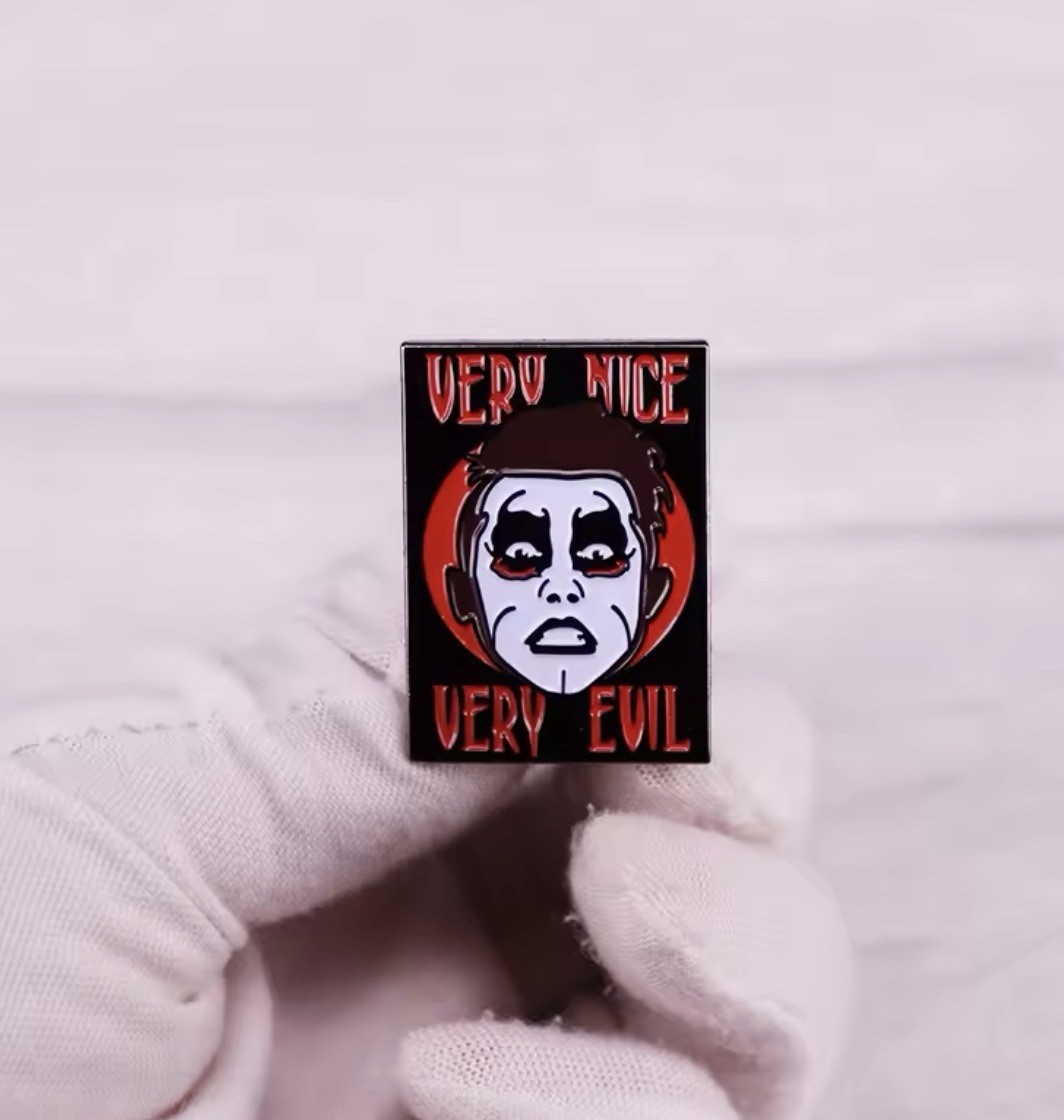 Evil Wrestling Style 1pc Pin With Rubber Back Evil Nice Pin Comedy FREE SHIPPING
