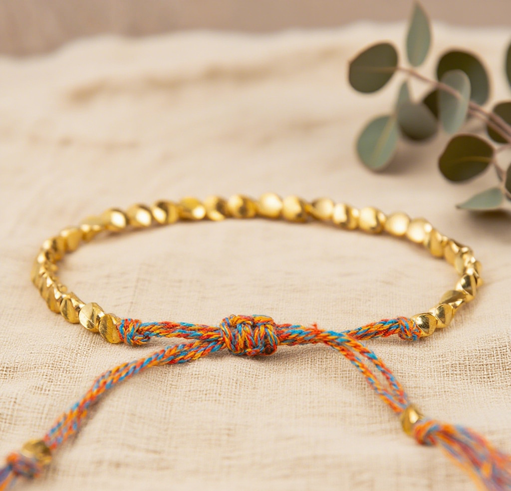 Tibetan Copper Beaded Bracelet Good Luck Friendship Wealth Healing Handmade Gift