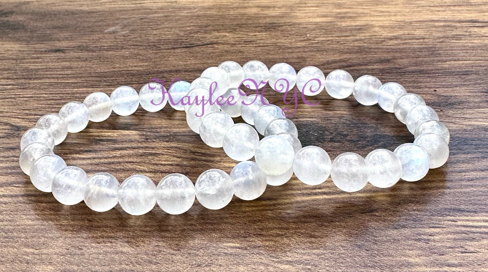 Wholesale 6 Pcs Natural Moonstone 8mm 7.5” Crystal Healing Stretch Bracelet