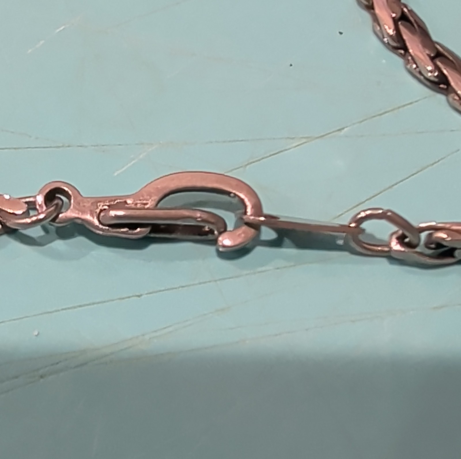 Antique Nickel Silver Wheat Chain Necklace w/ PAT 537986 Safety Clasp 1895…