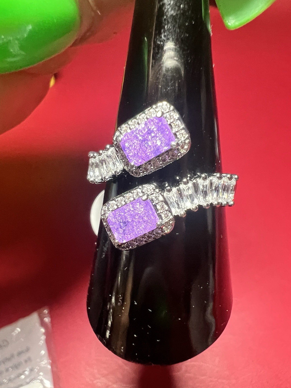 Bomb Party Ring Sz 8 Love’s Labyrinth LC Iris Ice Crystal Hematite Plating