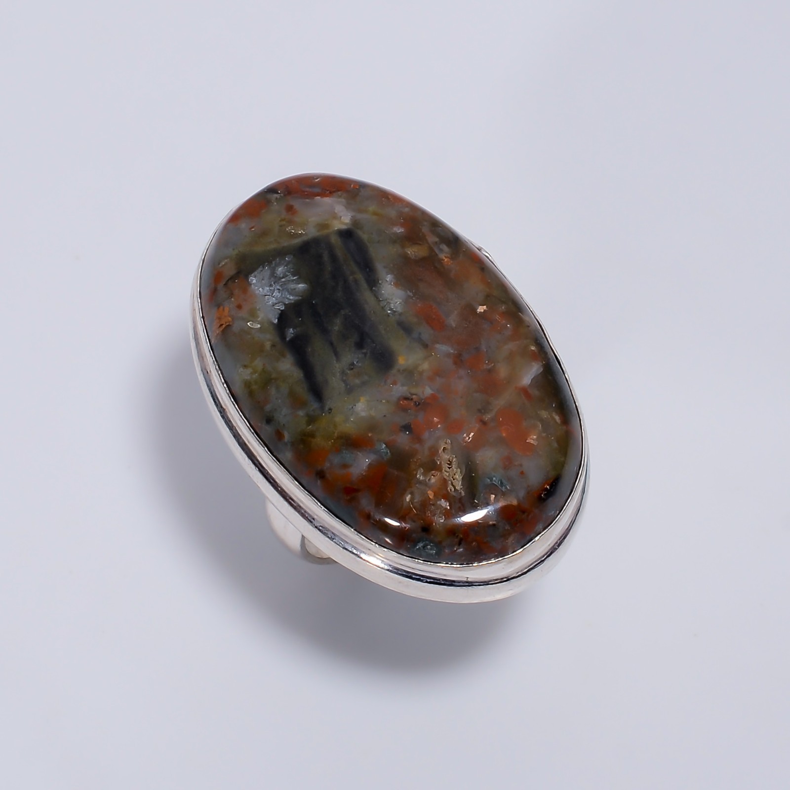 Natural African Bloodstone Gemstone Fashion Jewelry Handmade Ring 5 US For Women