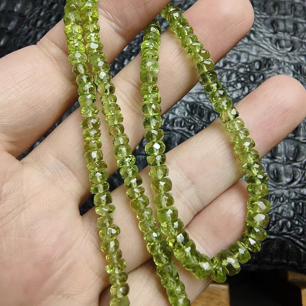 Natural Green Peridot Crystal Clear Abacus Beads Healing necklace 7mm AAAAA