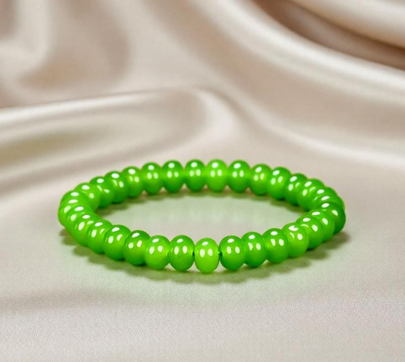 Girl Grandma Lady Women Green Jade Beads Bracelet Jewelry Family Gift Box DD165