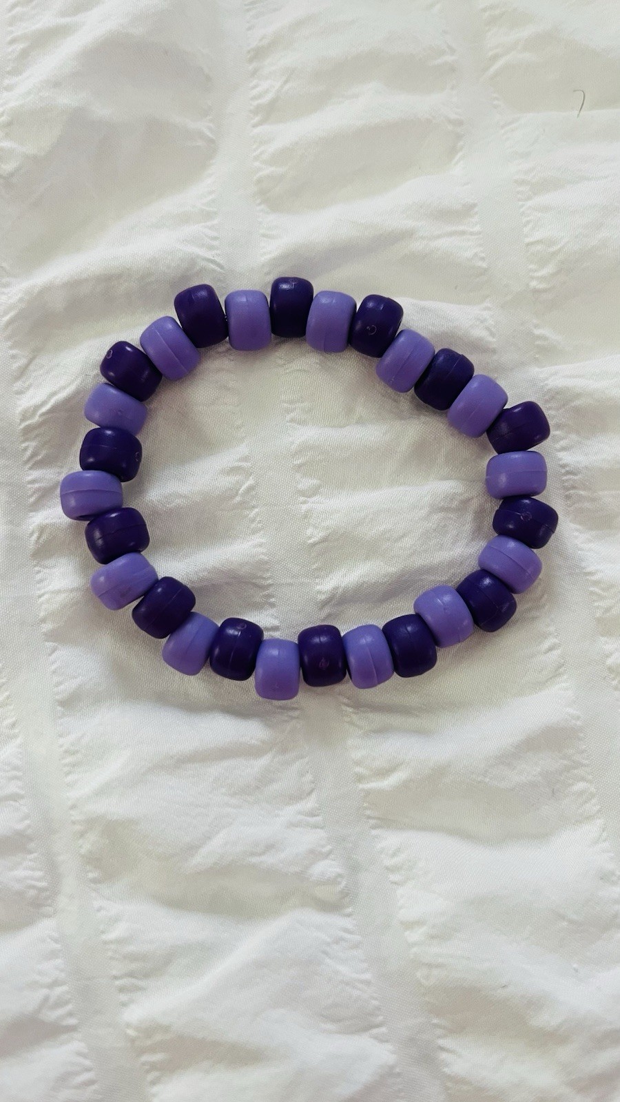 Purple Plastic Round Beaded Stretch Bracelet Slip-On, Sizable
