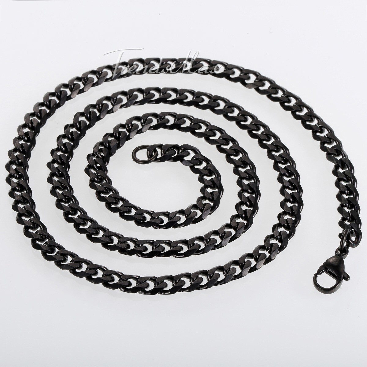 3/5/7/9/11mm Cuban Curb Mens Necklace Black Stainless Steel Gift Chain 18″-30″