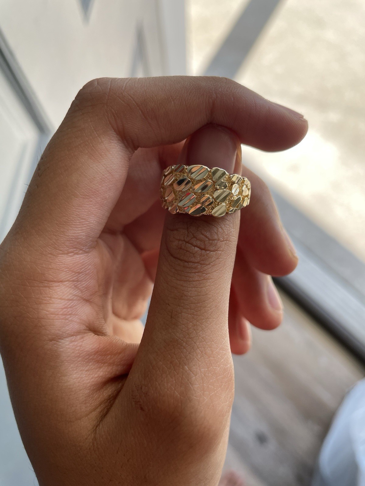 18K Gold Plated Nugget Ring Size 6