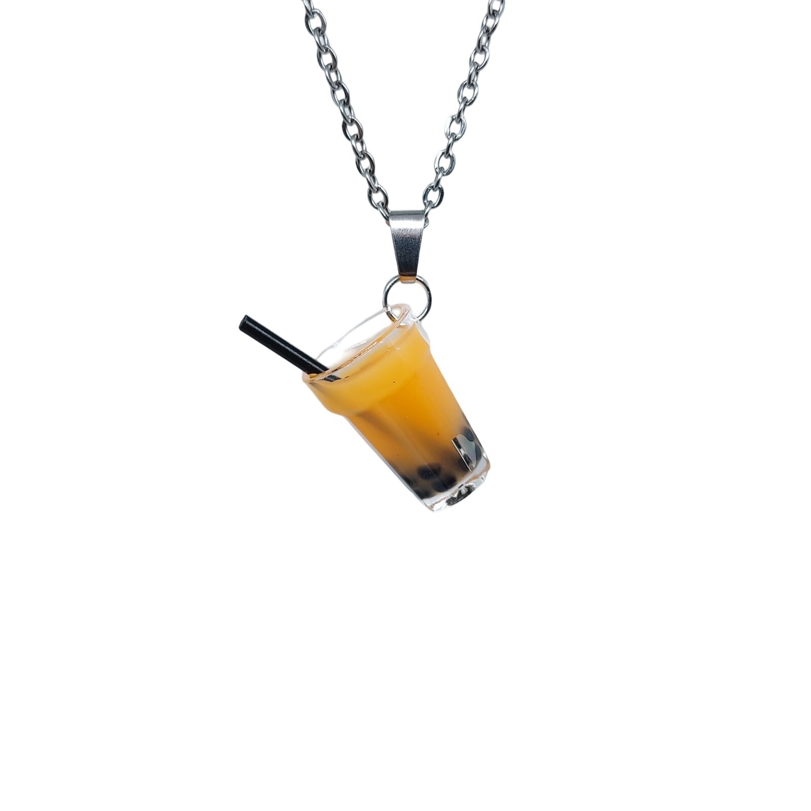 USA Seller 3D Boba Tea Bubble Pendant Necklace Jewelry Healing Colorful