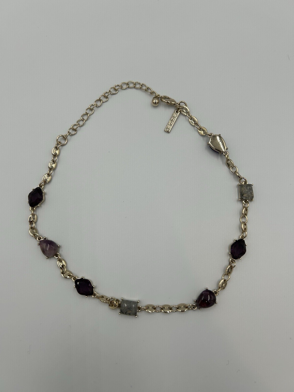 White House Black Market Multicolor Glass Stone Necklace 15”-19” NWT $65 Retail