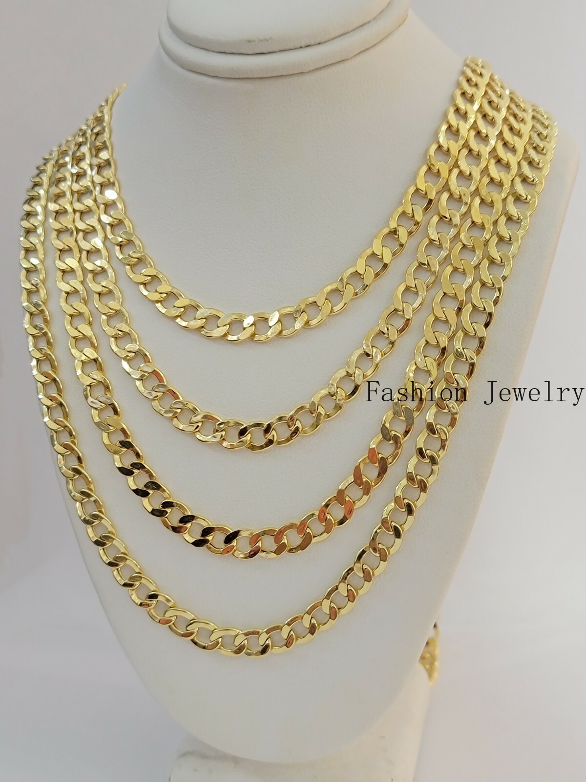 10k Gold Cuban Link Chain Necklace 6.5mm 20″ 22″ 24″ 26″ 28″ REAL 10kt Yellow Gd