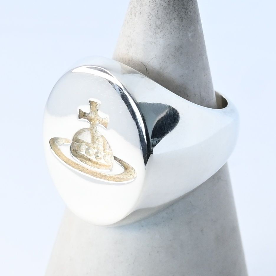 Vivienne Westwood Orb Signet Oval Ring S Size 11 Sterling Silver 925 Japan Used