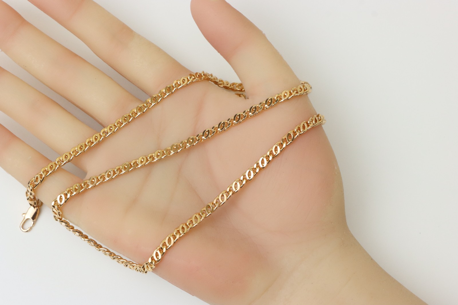 Bold Rose Gold Flat Link Chain Necklace for Everyday Style, XPNL0247