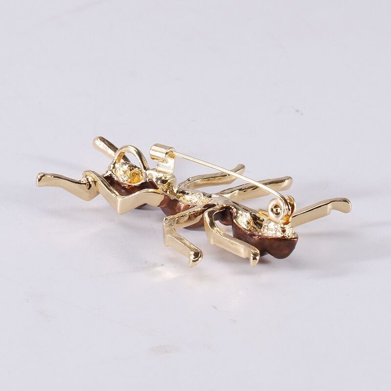 2Pcs Ant Brooch Gold Metal Insect Lapel Pin Clothing Accessories