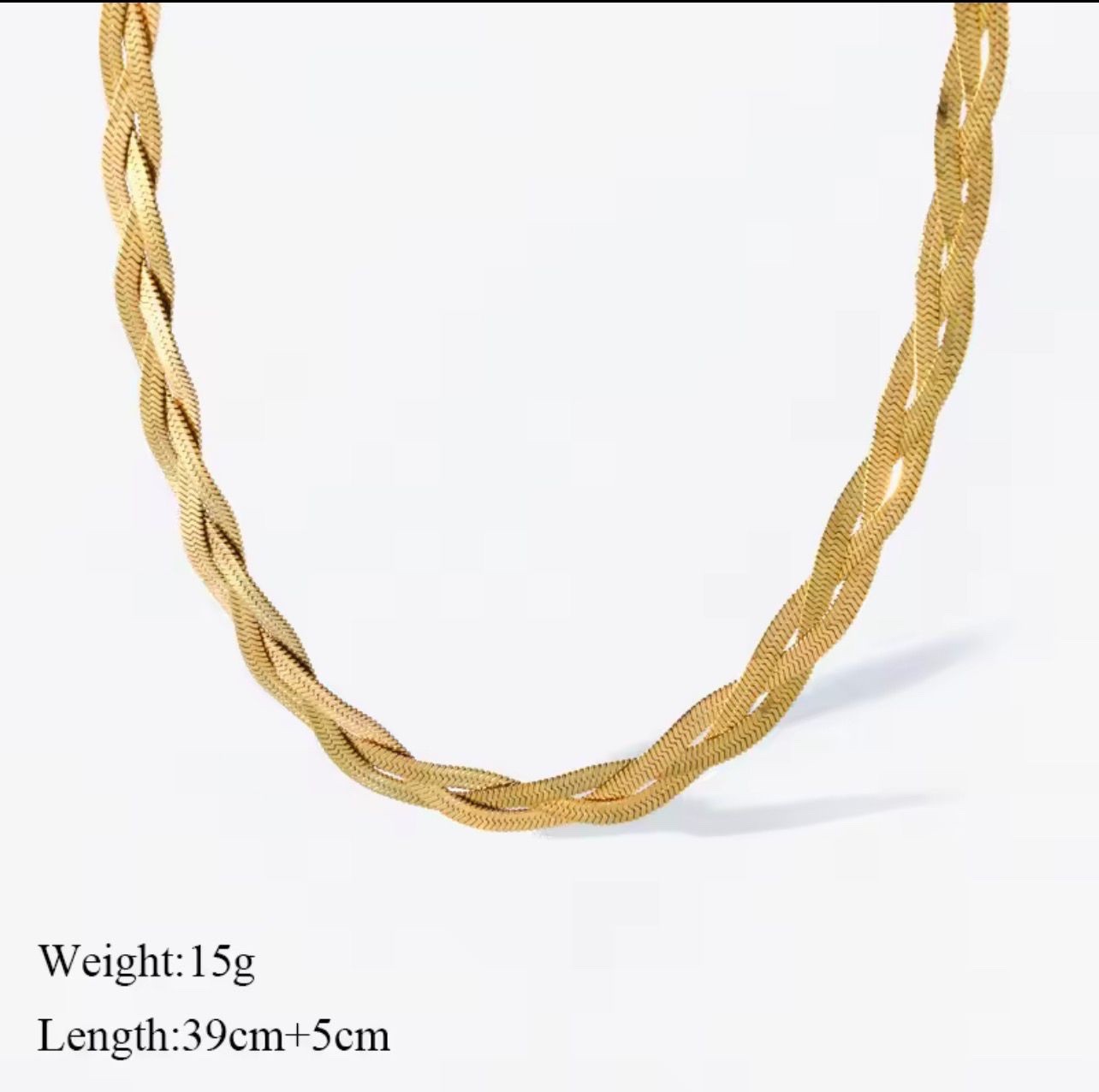 Gold Twisted Snake Chain Necklace Stainless Steel Choker Minimalist Women Gift