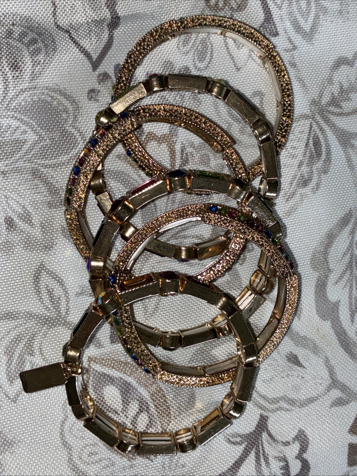 Off Park Collection 6 Bracelet Set! Beautiful Gold Tone Stretch Bracelets!