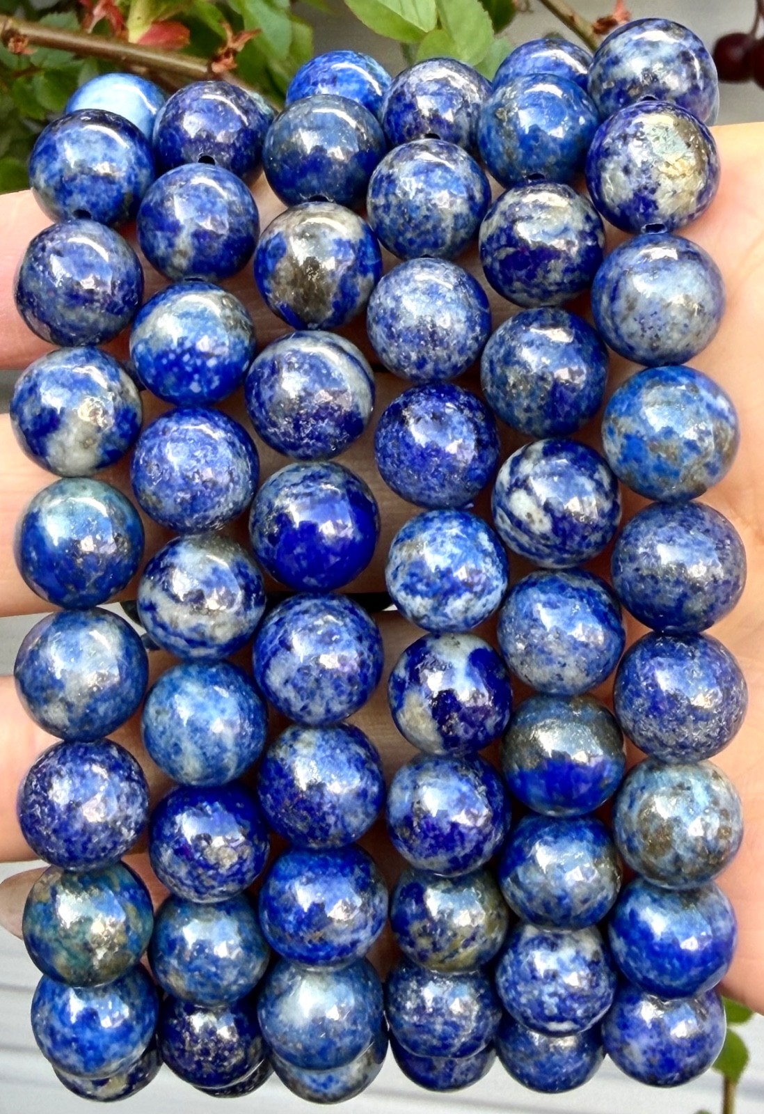 Wholesale 6 Pcs 10mm Natural Lapis Lazuli Crystal Healing Stretch Bracelet 8”