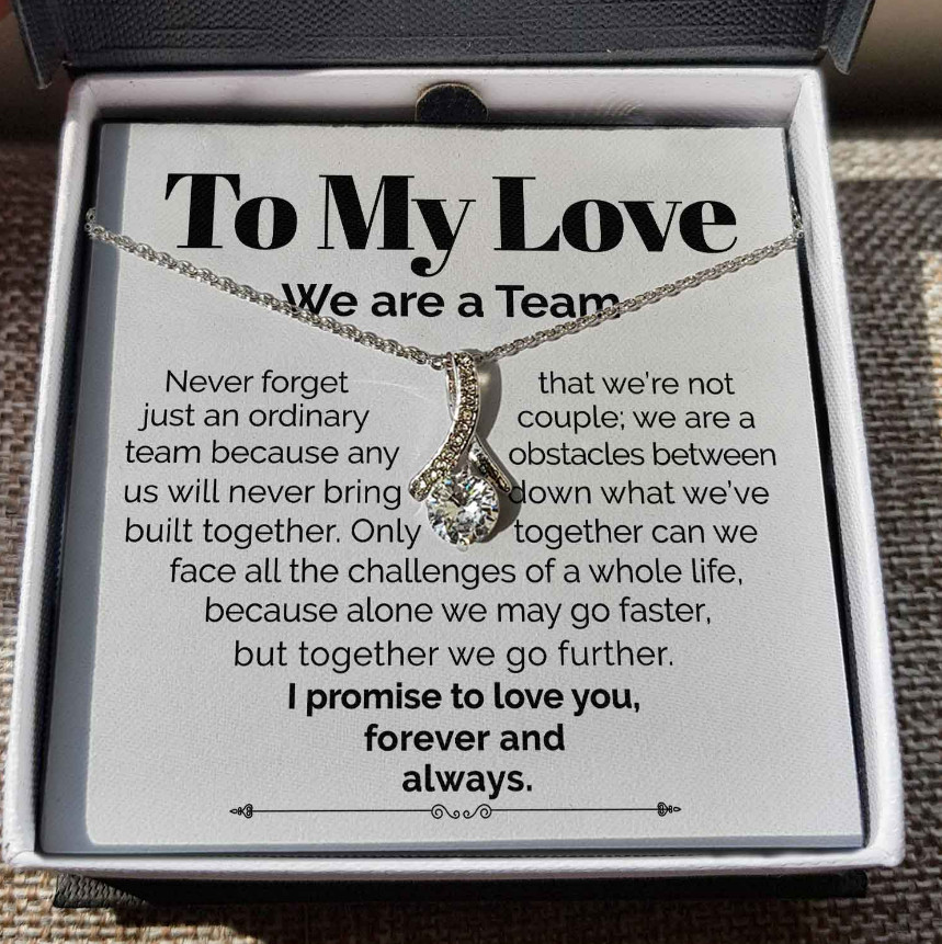To My wife ribbon Necklace Meaningful Gift From husband birthday anniversary