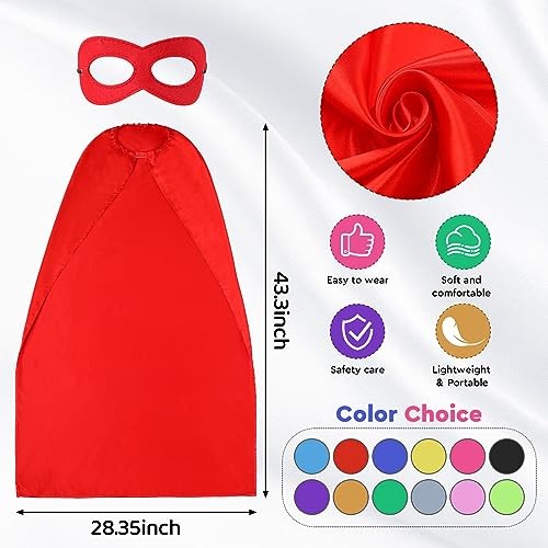 Heroic Party Capes Masks for Adults Women Men Party Capes for 16 Multicolor