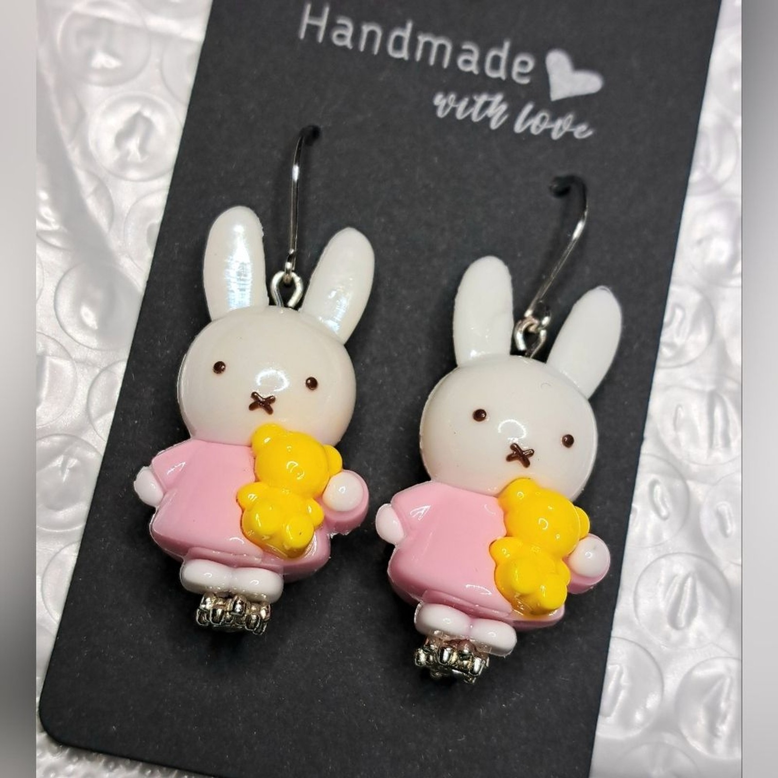 Miffy & Bear Earrings with Stainless Steel Ear Wires