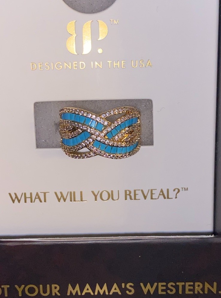 Outlaw 2026 “Runaway Relic” Turquoise Magnesite Gold Ring Size 7 Bomb Party