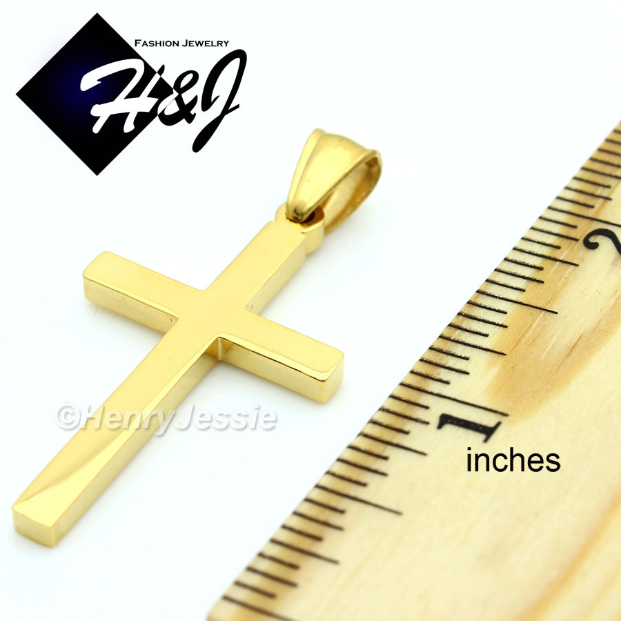 20″MEN Stainless Steel 2mm Gold Plated Franco Box Curb Necklace Cross Pendant*29
