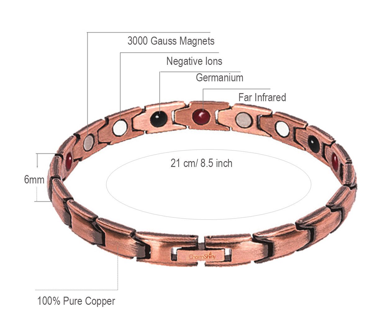 Thin Pure Copper Magnetic Bracelet women Arthritis Pain Relief Balance Anklet