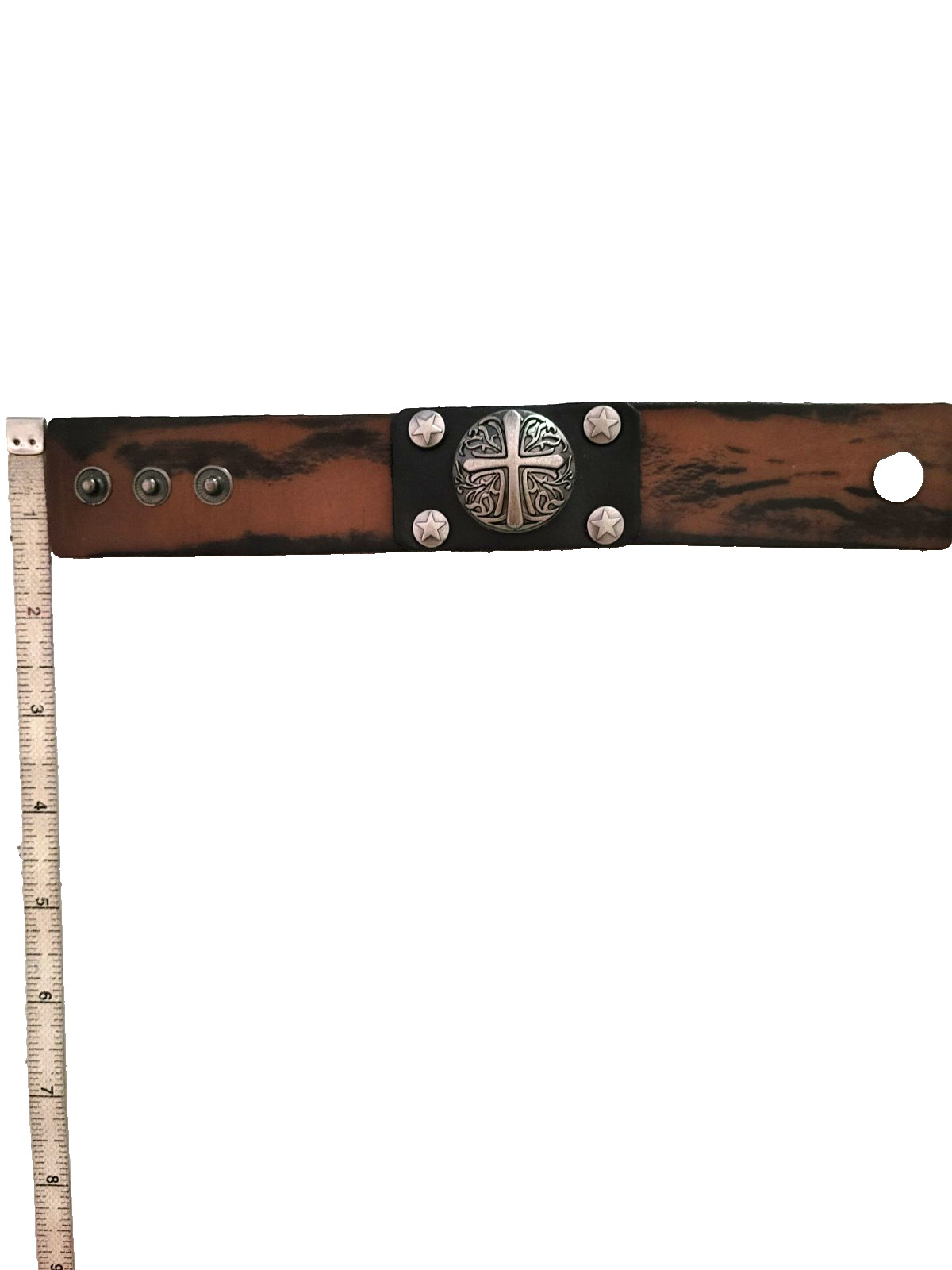 Crusade Cross brown leather cuff Bracelet Punk Gothic Medieval style