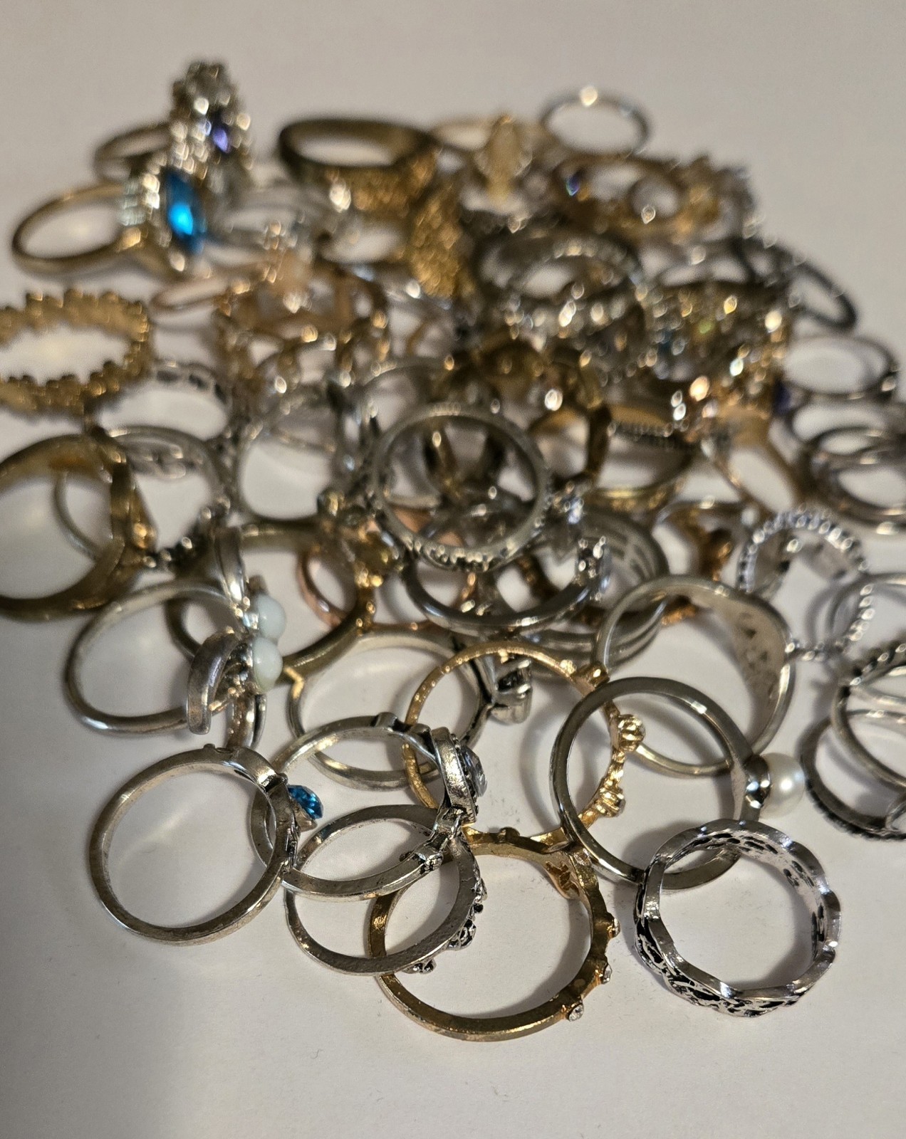Costume Dress Up Crafting Only Over 60 Rings Multicolored Various Sizes Lot