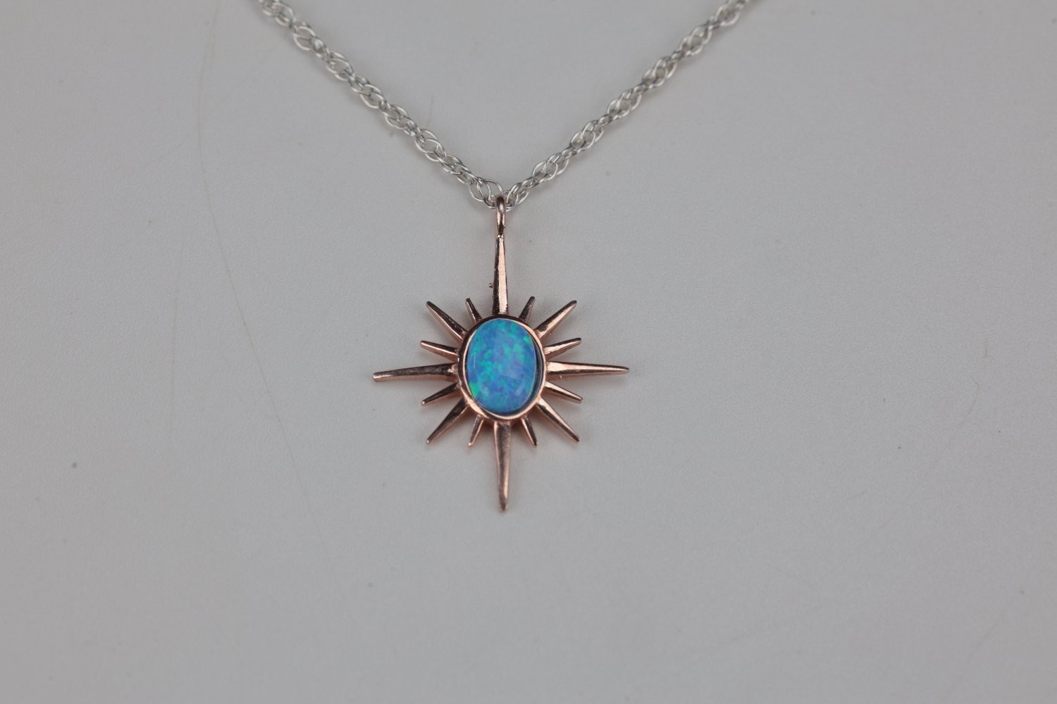 Necklace 10 Inch Drop Rose Gold 925 Sterling Silver Chain Pendant