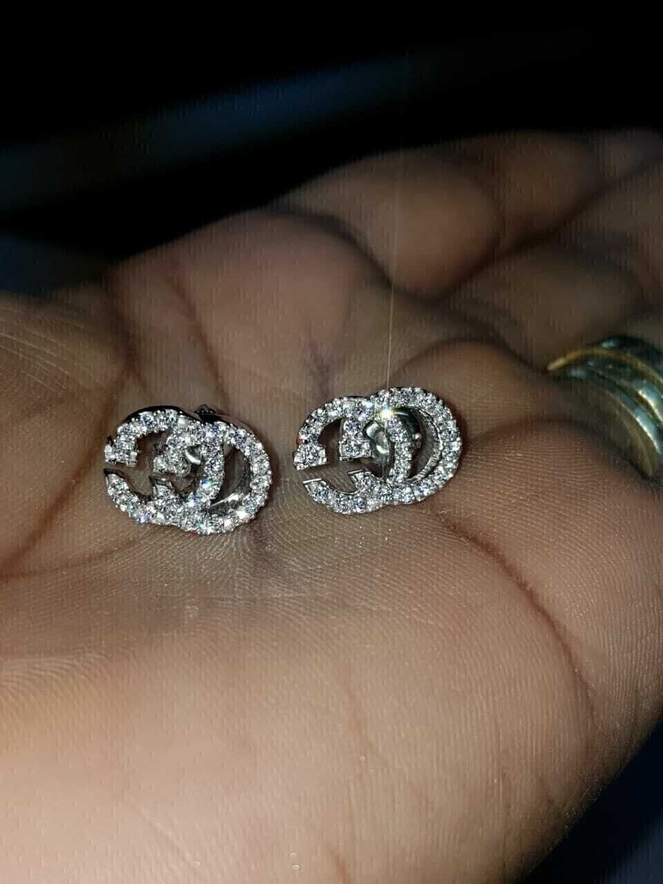 2.26 Ct Round Cut Simulated Diamond Women’s Stud Earrings 14k White Gold Plated