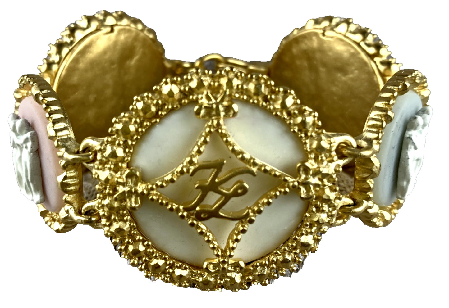 Vintage KARL LAGERFELD Bracelet Pastel Cameo never worn