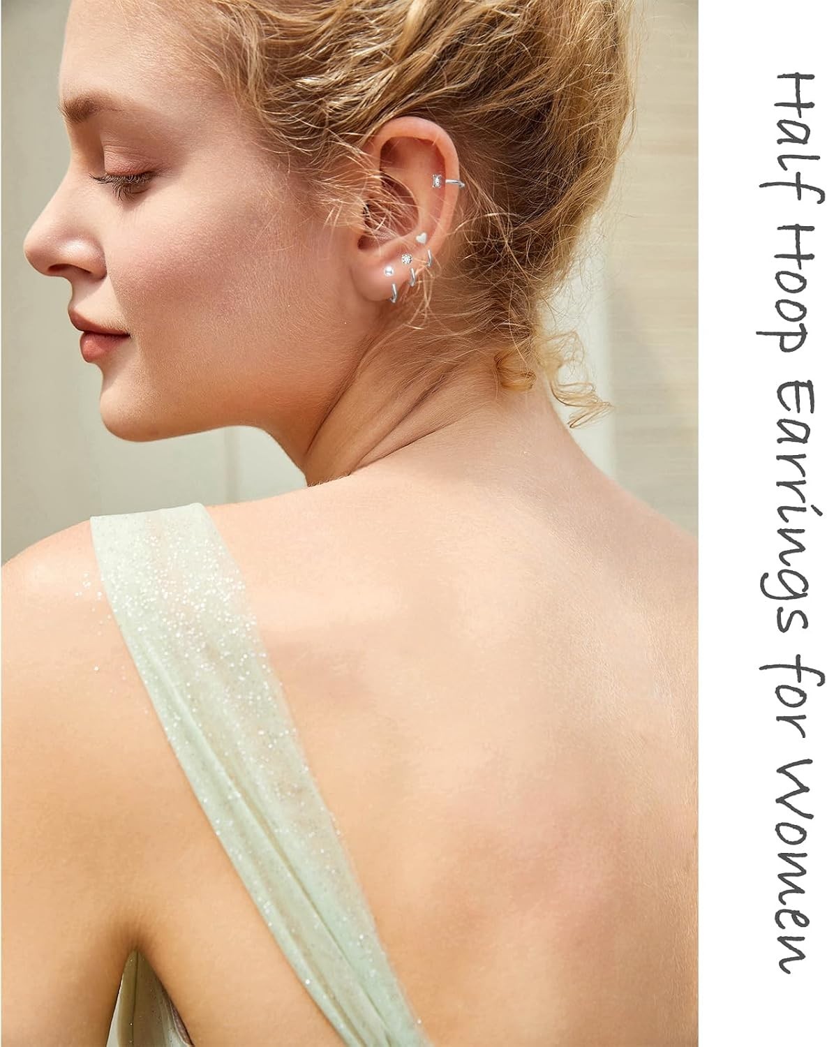 Half Hoop Huggie Earrings for Women Gold Silver Plated Ardant Backless Earrings
